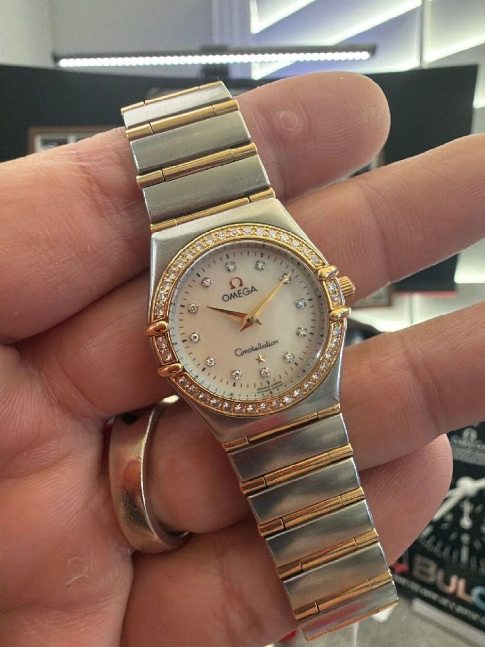Omega Constellation My Choice Mini 22.5mm Diamond MOP Ladies Quartz Watch